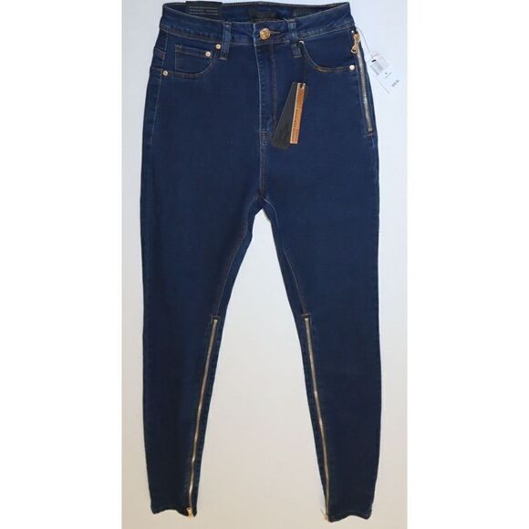 LaLa Anthony LA177066 Women Sz 6/28 Blue Power-Zip Stiletto Hi-Rise Skinny Jeans - Picture 1 of 8